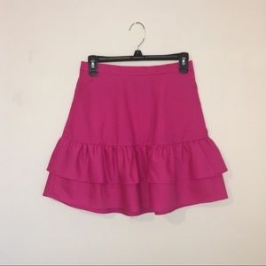J. Crew pink ruffle wool skirt